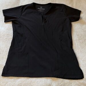 Women's Classic Black Short Sleeve Scrub Top